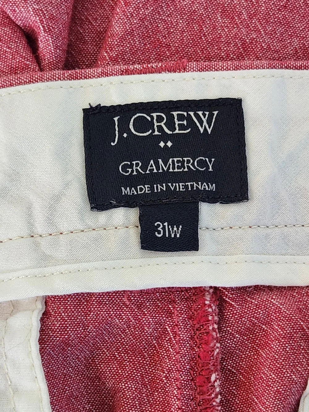 J. Crew Red Chambray Shorts Size 31